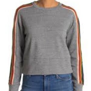 Madewell Rainbow Sweatshirt Barely Crop Size 2X Color Gray Rainbow accents